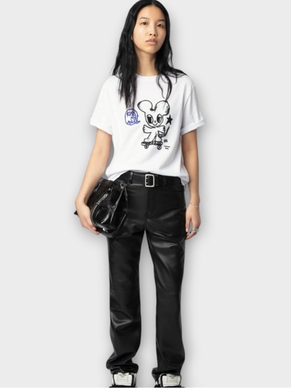 Zadig & Voltaire Graphic Tee NWT White Cotton Skate Cartoon Parisian Cool Shirt - Picture 3 of 10